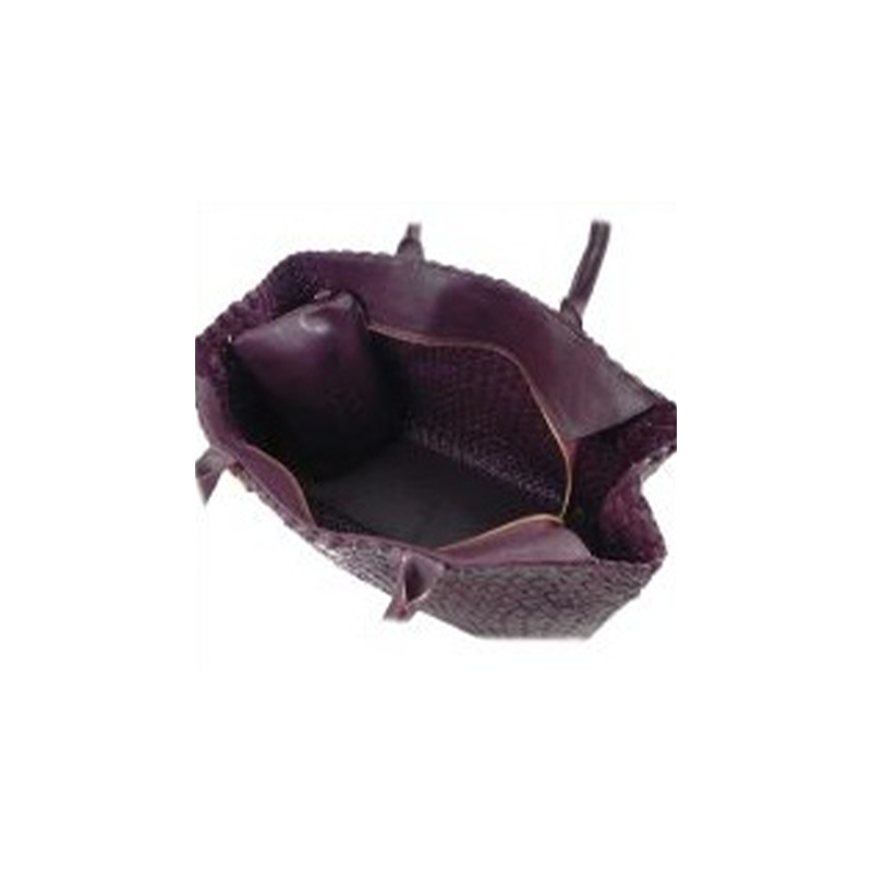 Woven leather handbag